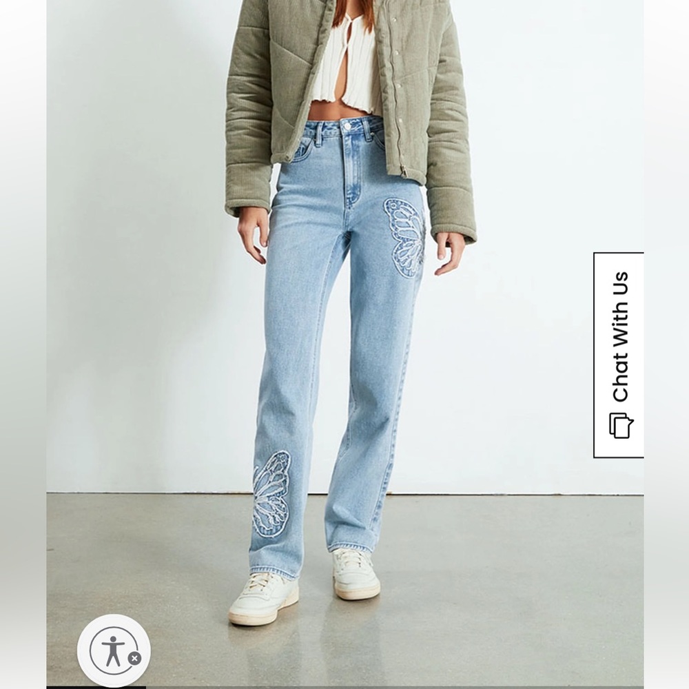 PacSun Butterfly Patch Boyfriend Jeans